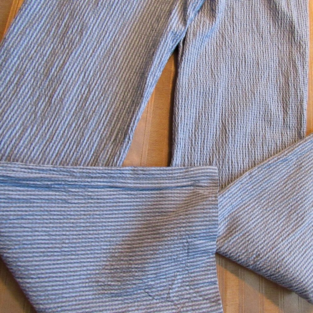 Tommy Bahama Pants Womens Sz 4 Light Blue Striped Silk Cotton